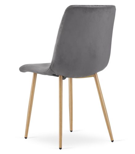 Krzesło TURIN - ciemny szary aksamit / nogi kolor drewna x 2 na Arena.pl