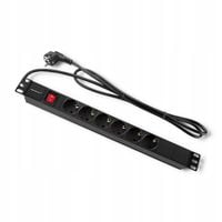Listwa zasilająca PDU do RACK 19'' 1U 16A 6 x SCHUKO 2m
