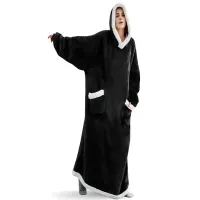 Ciepła bluza XXL z kapturem koc duża oversize miękka szlafrok długa