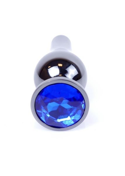 Plug-Jewellery Dark Silver Butt Plug- Dark Blue zdjęcie 1