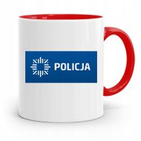 Kubek Czerwony Prezent Dla Policjanta Policjantki Z Nadrukiem Ze Zdjęciem
