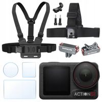 ZESTAW OCHRONNY SZKŁO SZELKI NA KLATKĘ UCHWYT NA GŁOWĘ DO DJI ACTION 5 PRO