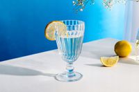 2 x SZKLANKI RYFLOWANE 285 ML KIELICHY NA NÓŻCE DO WODY NAPOJÓW ZESTAW 6 SZ