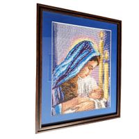 Obraz Religijny „Maryja z Dzieciątkiem Jezus” – Haft Krzyżykowy, Rękodzieł