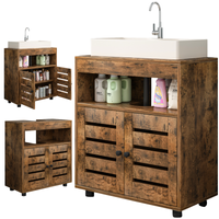 SZAFKA ŁAZIENKOWA STOJĄCA POD UMYWALKĘ ZLEW Z PÓŁKAMI REGAŁ Z DRZWIAMI 60CM