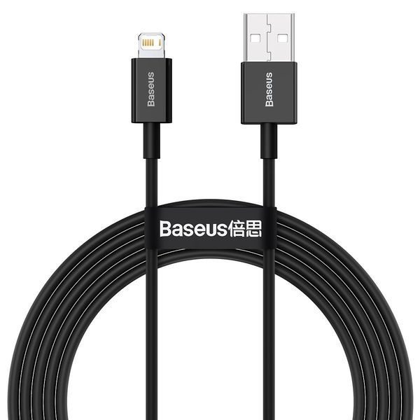 kabel usb do lightning baseus superior series, 2.4a, 2m (czarny) zdjęcie 2