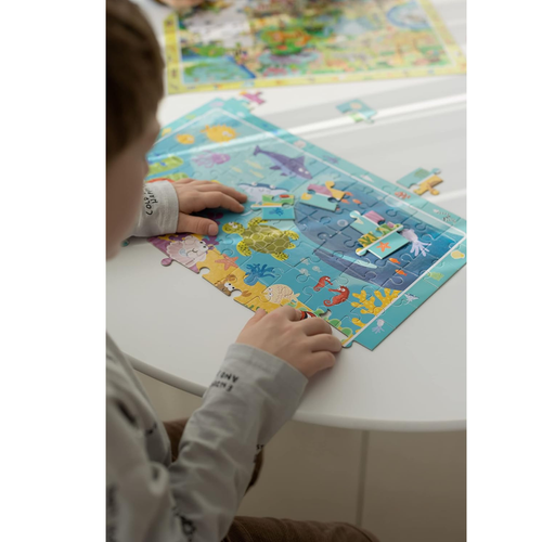 Puzzle Edukacyjne Mieszkańcy Oceanu Mapa Zwierząt 80 Elementów 300134 na Arena.pl