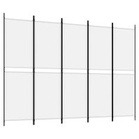 Parawan 5-panelowy, biały, 250 x 180 cm, tkanina