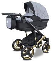 WÓZEK DZIECIĘCY 3w1 Lameiro Gold Premium Złoty Wielofunkcyjny