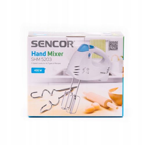 Lekki mikser ręczny blender CICHY 400W TURBO 5 pręd Sencor SHM 5203-EUE3 na Arena.pl