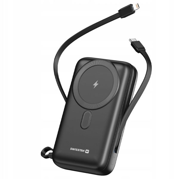 POWERBANK SWISSTEN 20000 mAh Qi PD 20W bezprzewodowe+ KABLE USB-C LIGHTNING zdjęcie 2