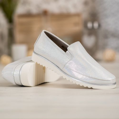 Srebrne Buty Slip On r.39 na Arena.pl