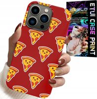 ETUI DO IPHONE 16 PRO - WZÓR Z WESOŁĄ PIZZĄ NA CZERWONYM TLE