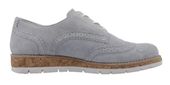 Gabor Półbuty damskie - wingtip, sznurowane - rozmiar 36 - szare skórzane