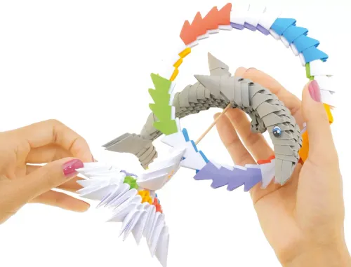Zabawka kreatywna dla dzieci i dorosłych - Origami 3D Delfin (343 elementy) na Arena.pl