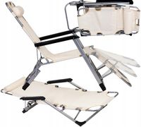 Leżak Ogrodowy Składany do pozycji leżącej FOTEL LEŻANKA Turystyczna 150kg