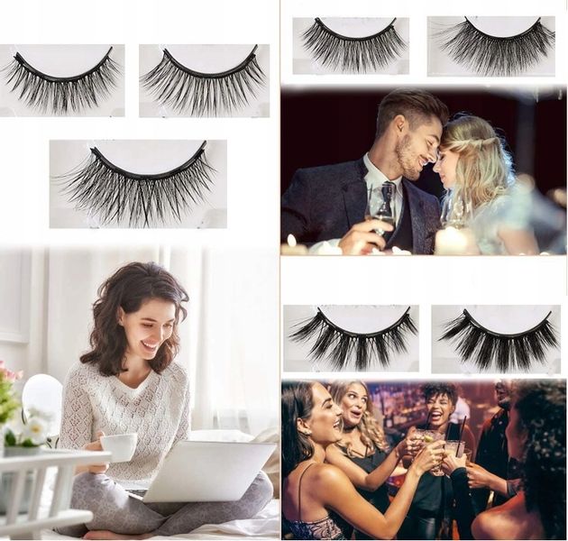 RZĘSY MAGNETYCZNE 7x DŁUGIE 2x EYELINER NATURALNE zdjęcie 5