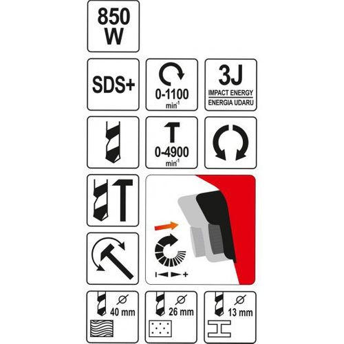 MŁOTOWIERTARKA SDS PLUS 850W na Arena.pl
