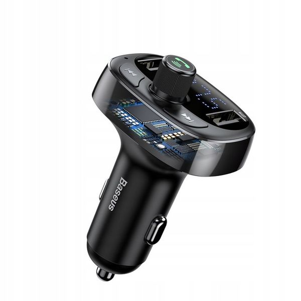 BASEUS TRANSMITER FM BLUETOOTH ŁADOWARKA SAMOCHODOWA MP3 2x USB SD/ TF 3.4A zdjęcie 3