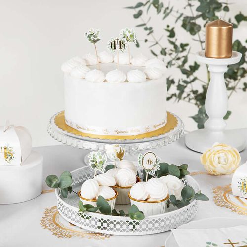 Pikery do babeczek Komunia Święta IHS eukaliptus, 5 szt. na Arena.pl