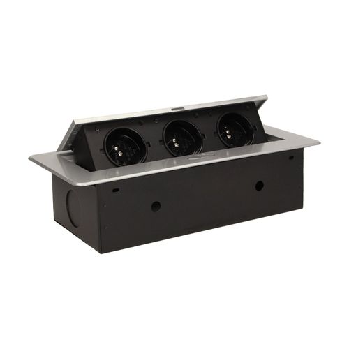 gniazdo wpuszczane w blat 3x2p+z płask rant frezowany czarny - on-ae-1336/b na Arena.pl