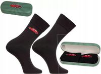 Skarpety Męskie z Czerwonym Maluchem w Etui Prezent ZIELONY MORAJ 39-42