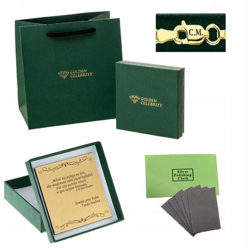 ZŁOTY ŁAŃCUSZEK MĘSKI ROMBO + KRZYŻYK 18K 50 CM PREZENT DLA NIEGO + GRATISY na Arena.pl
