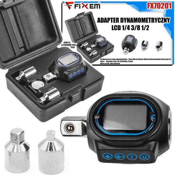 adapter dynamometryczny lcd 1/4 3/8 1/2 zdjęcie 1