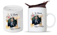 Zestaw Andrzej Duda Pis Prezent Kubek + Skarbonka Z Nadrukiem Ze Zdjęciem