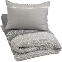 Komplet Pościeli z Mikrofibry 140x200 Szary 2 Poszewki 50x70 Miękka