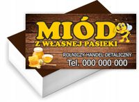 Wizytówki firmowe GOTOWY PROJEKT GRATIS 200 sztuk MIÓD Z WŁASNEJ PASIEKI