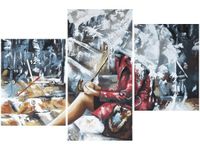 60CM 90 ZEGAR 3 ELEM DESZCZOWA DZIEWCZYNA ŚCIENNY