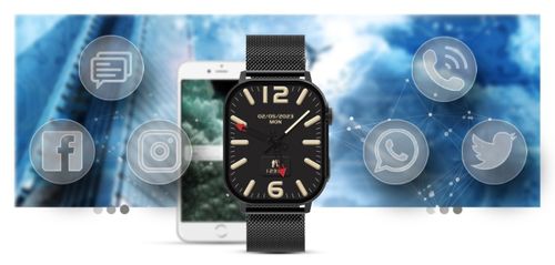 Smartwatch Gravity GT15-1 Czarny Pasek Silikonowy + Czarna Bransoleta na Arena.pl