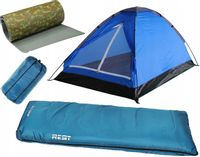 NAMIOT TURYSTYCZNY 2 OSOBOWY KEMPINGOWY LEKKI + ŚPIWÓR + KARIMATA MORO