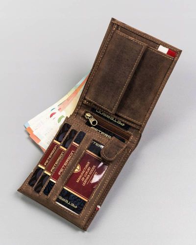 skórzany portfel męski z patriotycznym wzorem — peterson na Arena.pl