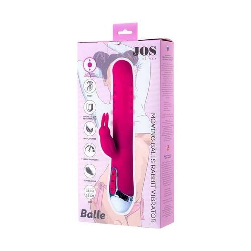 jos balle, vibrator with clitoral stimulator with moving balls, silicone na Arena.pl