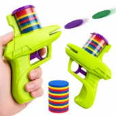 Wyrzutnia dysków pistolet z dyskami krążki piankowe bezpieczne dla dzieci