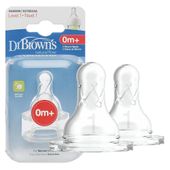 Dr. Brown's Smoczek do butelki standard poziom 1 0-3 miesięcy 2 sztuki