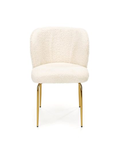 Krzesło Leonore boucle beż/złote na Arena.pl