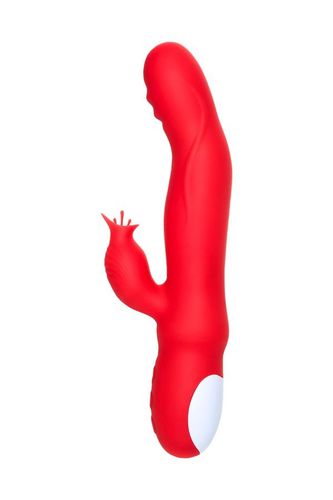 JOS Redli vibrator with moving head, silicone, red, 21 cm na Arena.pl
