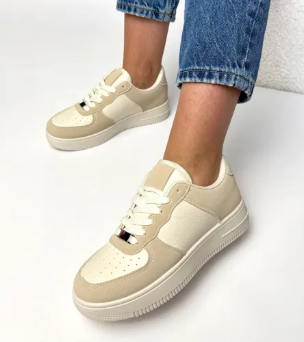 Beżowe sneakersy na platformie Brigitte 38 na Arena.pl