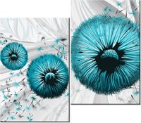 80CM 70CM 2 ELEME OBRAZ RAMA TURKUSOWE DMUCHAWCE 2 DRUK ŚCIENNY PŁÓTNO