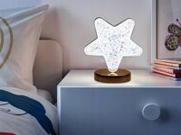 LAMPKA NOCNA STOŁOWA ZŁOTA RETRO GWIAZDA KRYSZTAŁ LED RGB USB 6 TRYBÓW