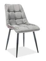 Krzesło Plaid Velvet - szary/ czarne