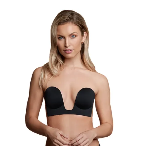 bye bra seamless u-style bra black e - samoprzylepny biustonosz na Arena.pl