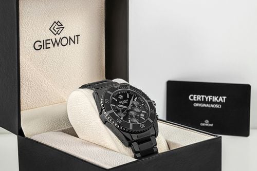 zegarek męski giewont chronograph sapphire czarno tytanowy gw3970-b1 na Arena.pl