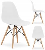 Krzesło Skandynawskie do Salonu Jadalni Kuchni Nowoczesne Białe DSW TOLV