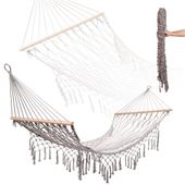 KX3957_1 Hamak ogrodowy boho siatka fredzle lezak