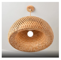 Lampa sufitowa wisząca bambusowa pleciona Boho