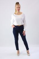 Spodnie z paskiem Emilia Granatowe S